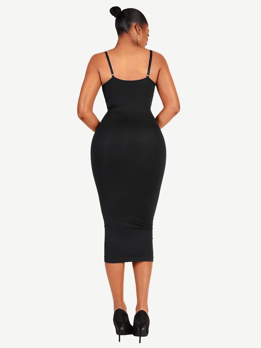 Eco-Friendly Snatched V-Neck Seamless Shaper Dress