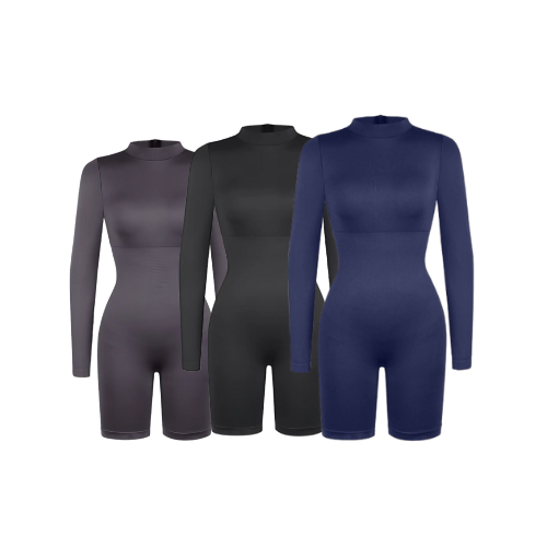 Seamless Tummy Control Jumpsuit with Bust Support, Waist Cinching, and Removable Cups