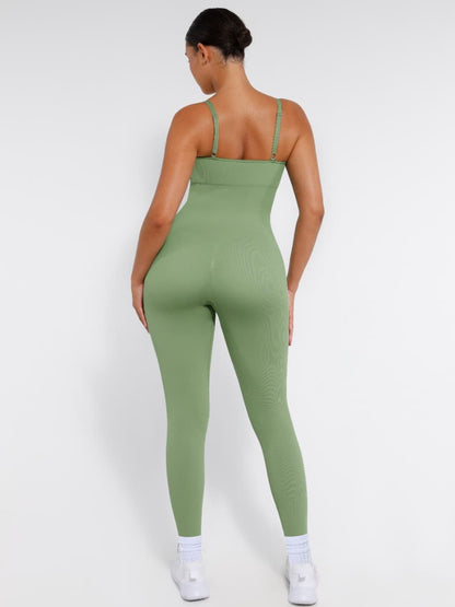 Stretchy Seamless Tummy Control Jumpsuit with Removable Cups