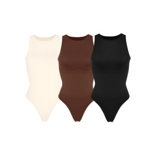 Sustainable Seamless Outer Crew Thong Bodysuit