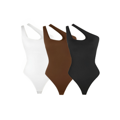 One-Shoulder Cut-Out Shaping Bodysuit