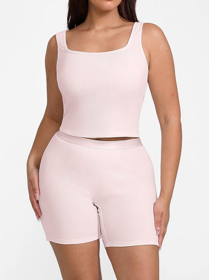 Rayon Ribbed Wide Breathable Strap Tank Top