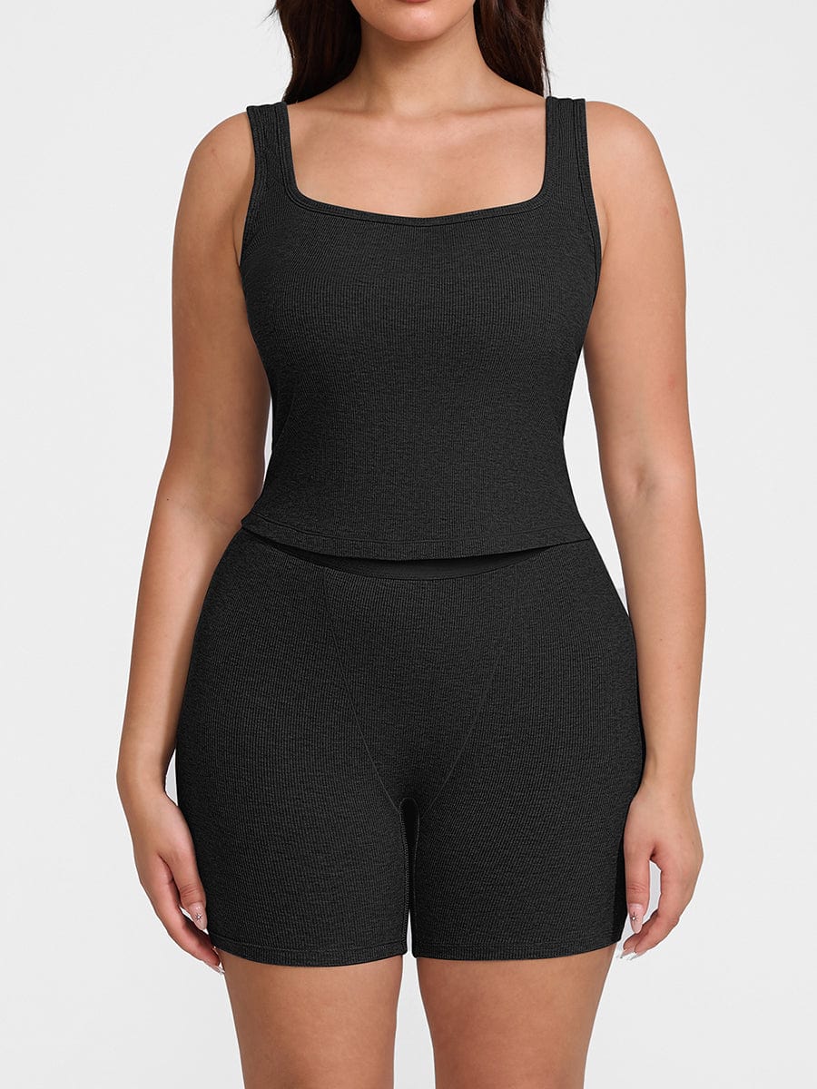 Rayon Ribbed Wide Breathable Strap Tank Top