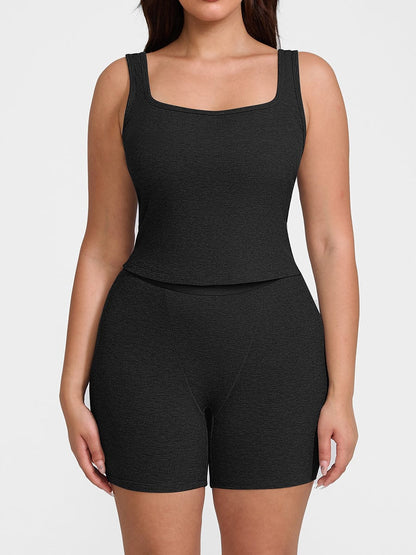 Rayon Ribbed Wide Breathable Strap Tank Top