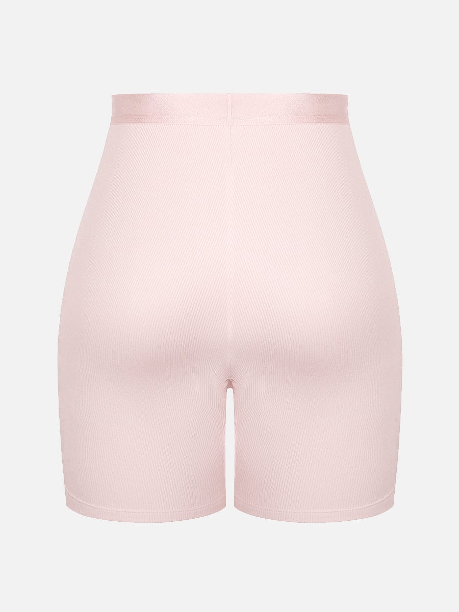 Rayon Ribbed Fitted Boxer Mid Waist Breathable Shorts