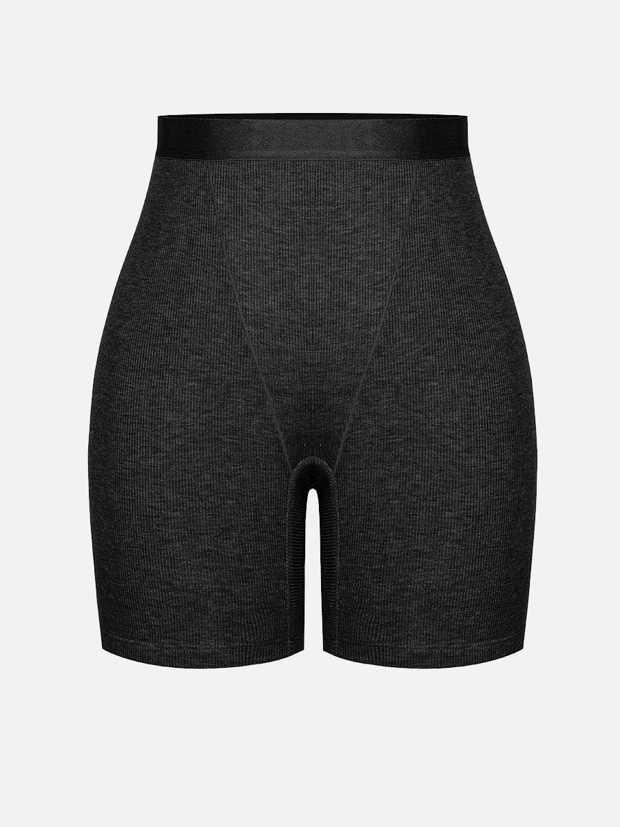 Rayon Ribbed Fitted Boxer Mid Waist Breathable Shorts