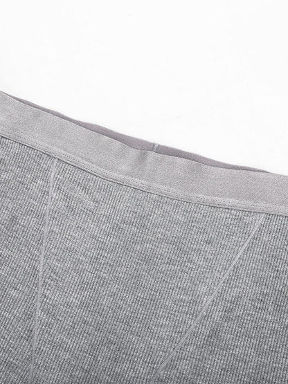 Rayon Ribbed Fitted Boxer Mid Waist Breathable Shorts