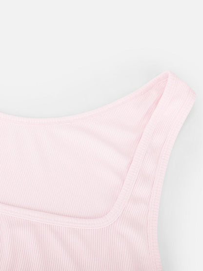 Rayon Ribbed Wide Breathable Strap Tank Top