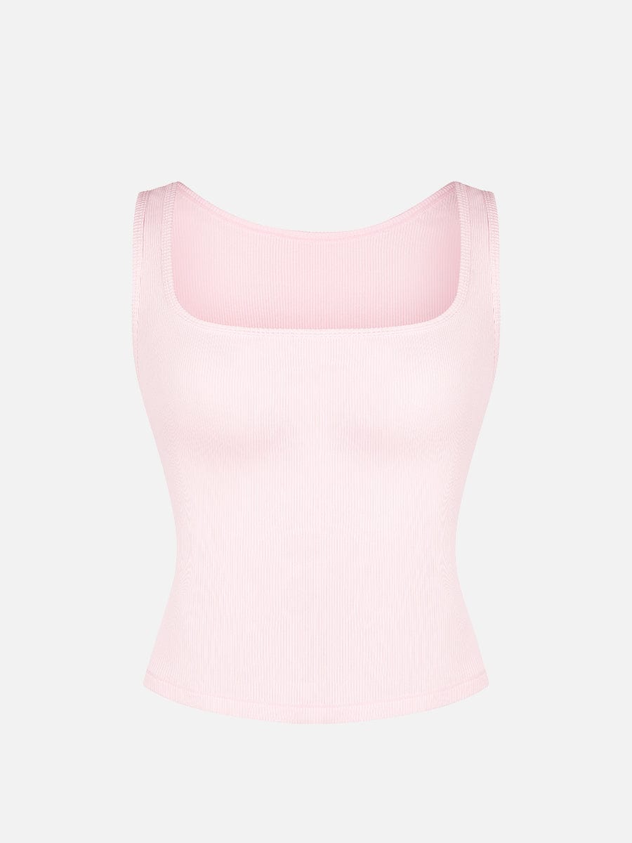 Rayon Ribbed Wide Breathable Strap Tank Top