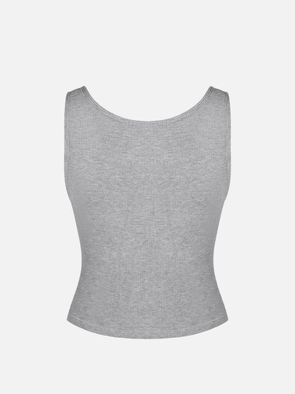 Rayon Ribbed Wide Breathable Strap Tank Top