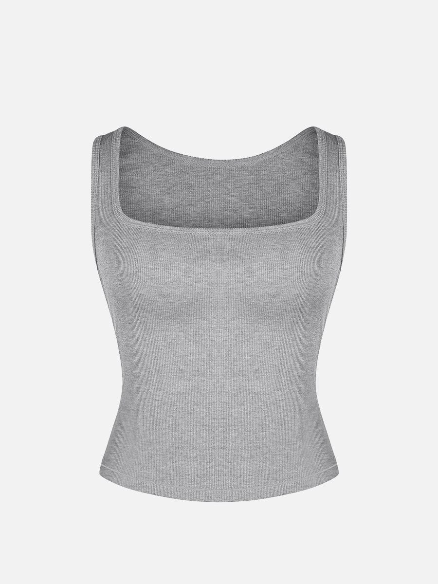 Rayon Ribbed Wide Breathable Strap Tank Top