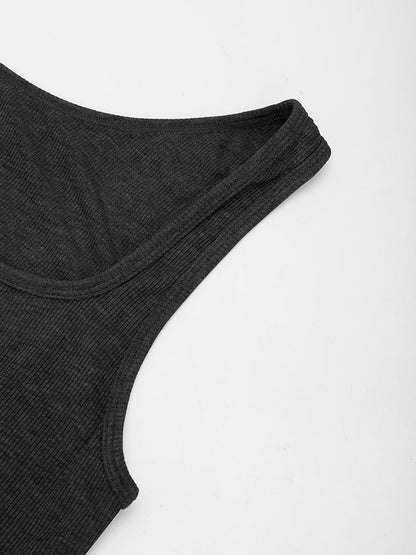 Rayon Ribbed Wide Breathable Strap Tank Top