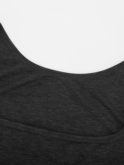 Rayon Ribbed Wide Breathable Strap Tank Top