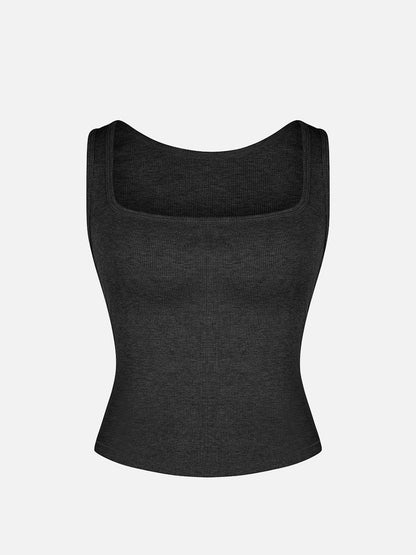 Rayon Ribbed Wide Breathable Strap Tank Top