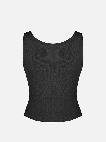 Rayon Ribbed Wide Breathable Strap Tank Top