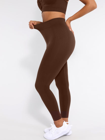 Seamless High-Waisted Slimming Yoga Leggings with Leg Shaping