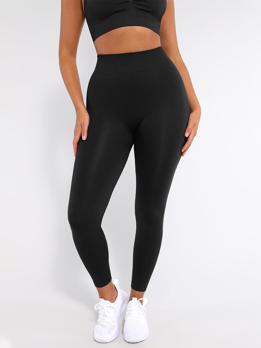 Seamless High-Waisted Slimming Yoga Leggings with Leg Shaping