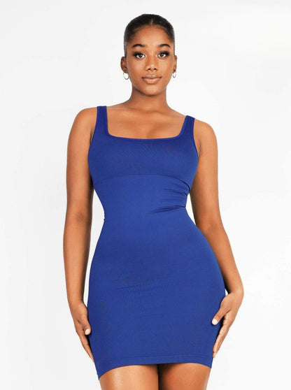 Eco-Friendly Snatched Fit Square-Neck Seamless Shaper Dress