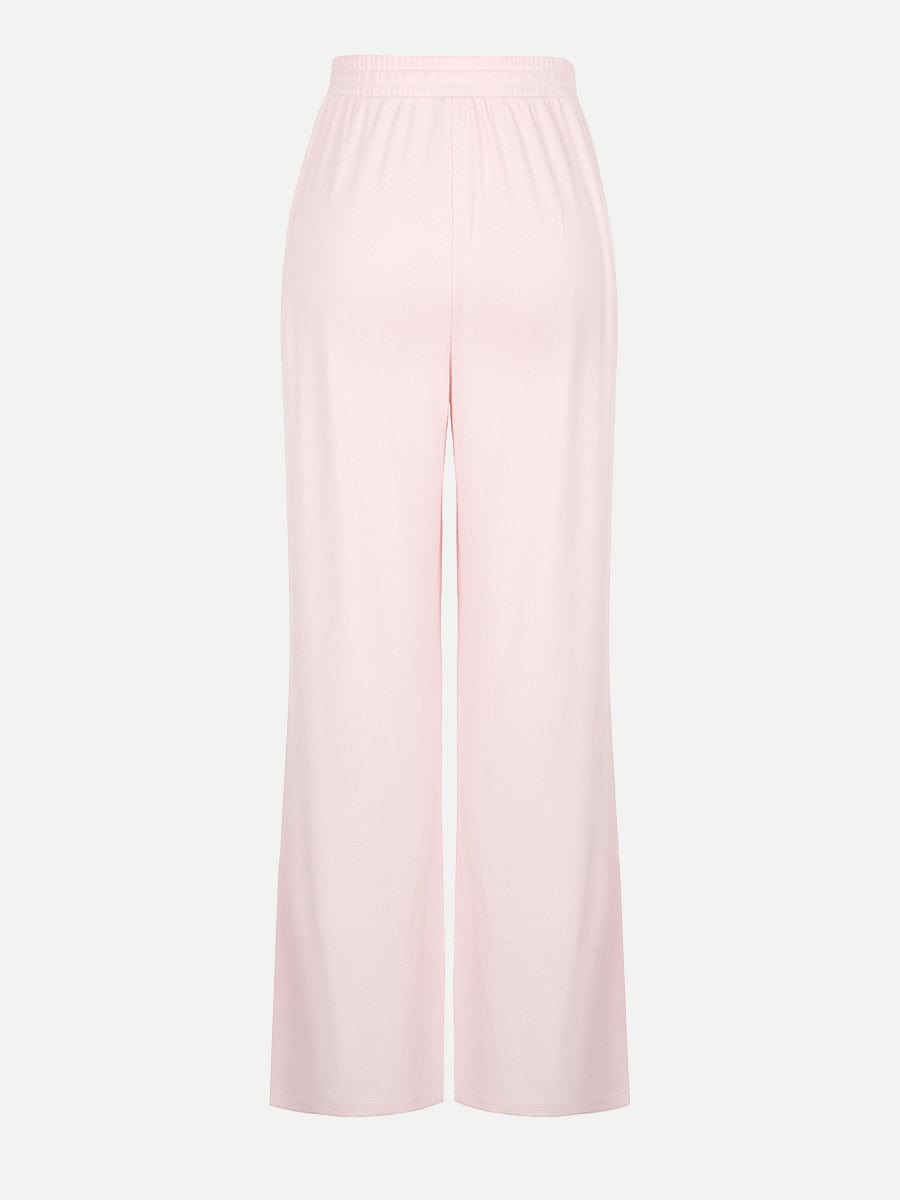 Rayon Ribbed Wide Leg Lounge Pants