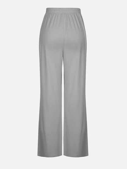 Rayon Ribbed Wide Leg Lounge Pants