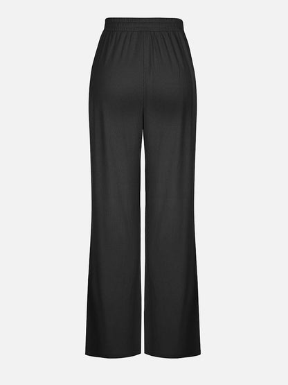 Rayon Ribbed Wide Leg Lounge Pants