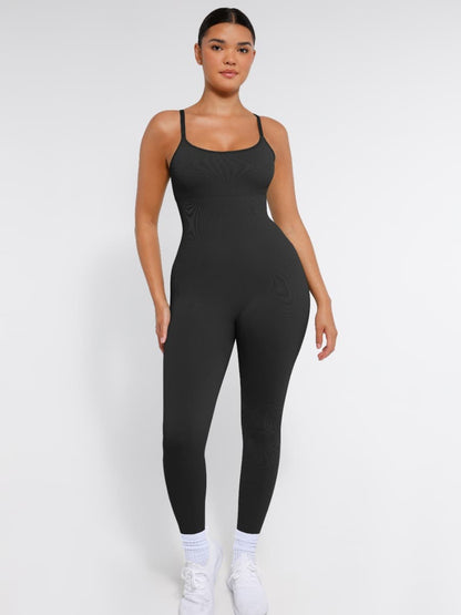 Stretchy Seamless Tummy Control Jumpsuit with Removable Cups