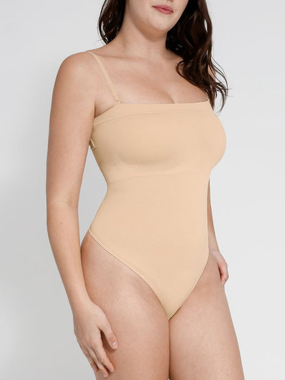 Seamless Sculpting Thong Bodysuit with Detachable Straps