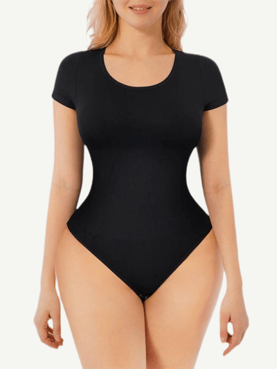 Seamless Short-Sleeve Thong Bodysuit