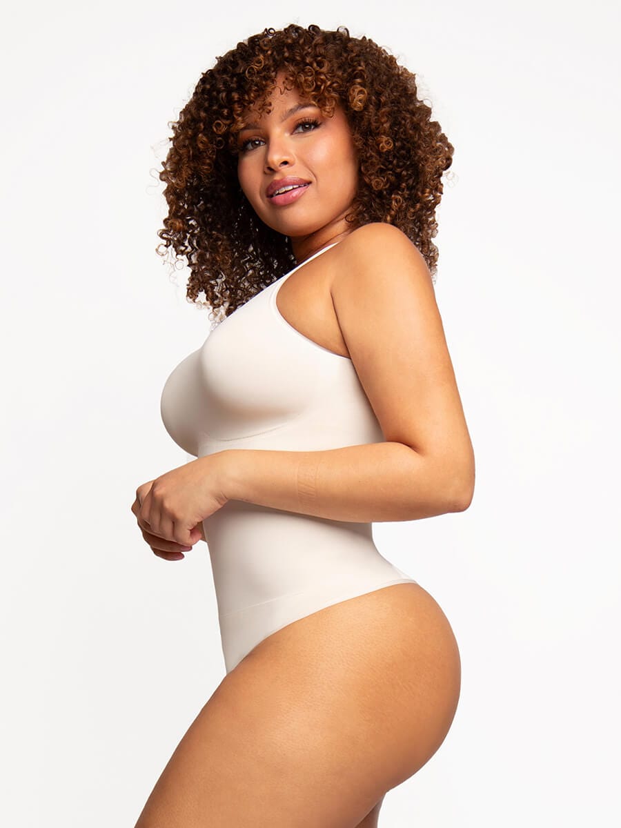 Sustainable Seamless Outer Crew Thong Bodysuit