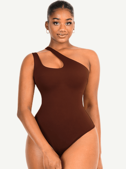 One-Shoulder Cut-Out Shaping Bodysuit