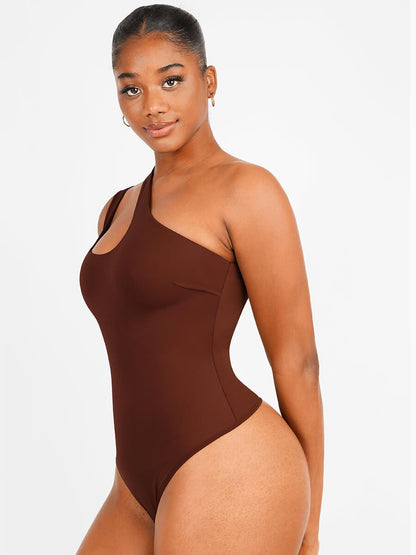 One-Shoulder Cut-Out Shaping Bodysuit