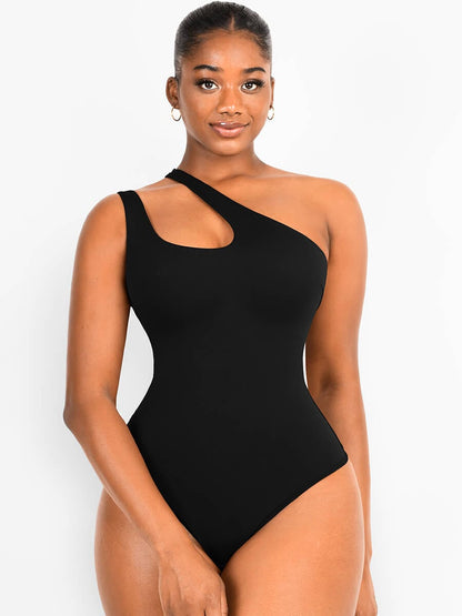 One-Shoulder Cut-Out Shaping Bodysuit