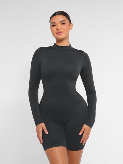 Seamless Tummy Control Jumpsuit with Bust Support, Waist Cinching, and Removable Cups