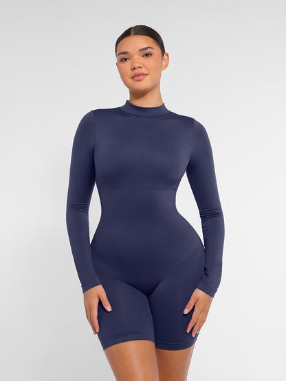 Seamless Tummy Control Jumpsuit with Bust Support, Waist Cinching, and Removable Cups