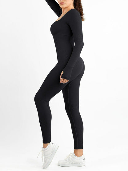 Long Sleeve Square Neck Jumpsuit