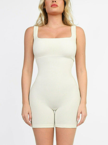 One-Piece Square Neck Sports Romper