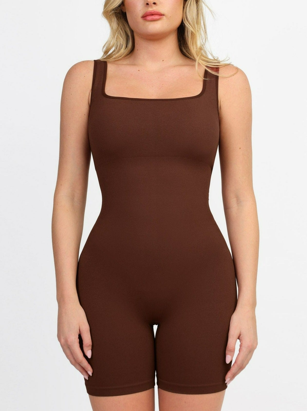 One-Piece Square Neck Sports Romper